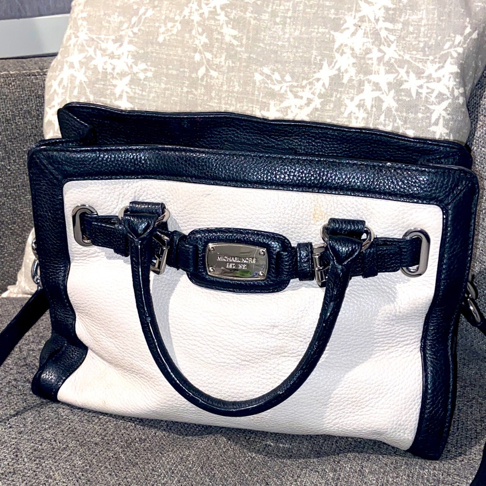 Michael Kors Black and Cream Satchel